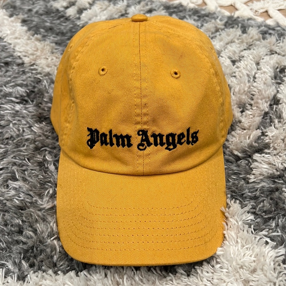 PALM ANGELS yellow Embroidered Logo Baseball Cap One Size